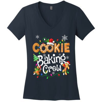 Christmas Cookie Baking Crew Family Baking Team Funny Cookie Women's V-Neck T-Shirt