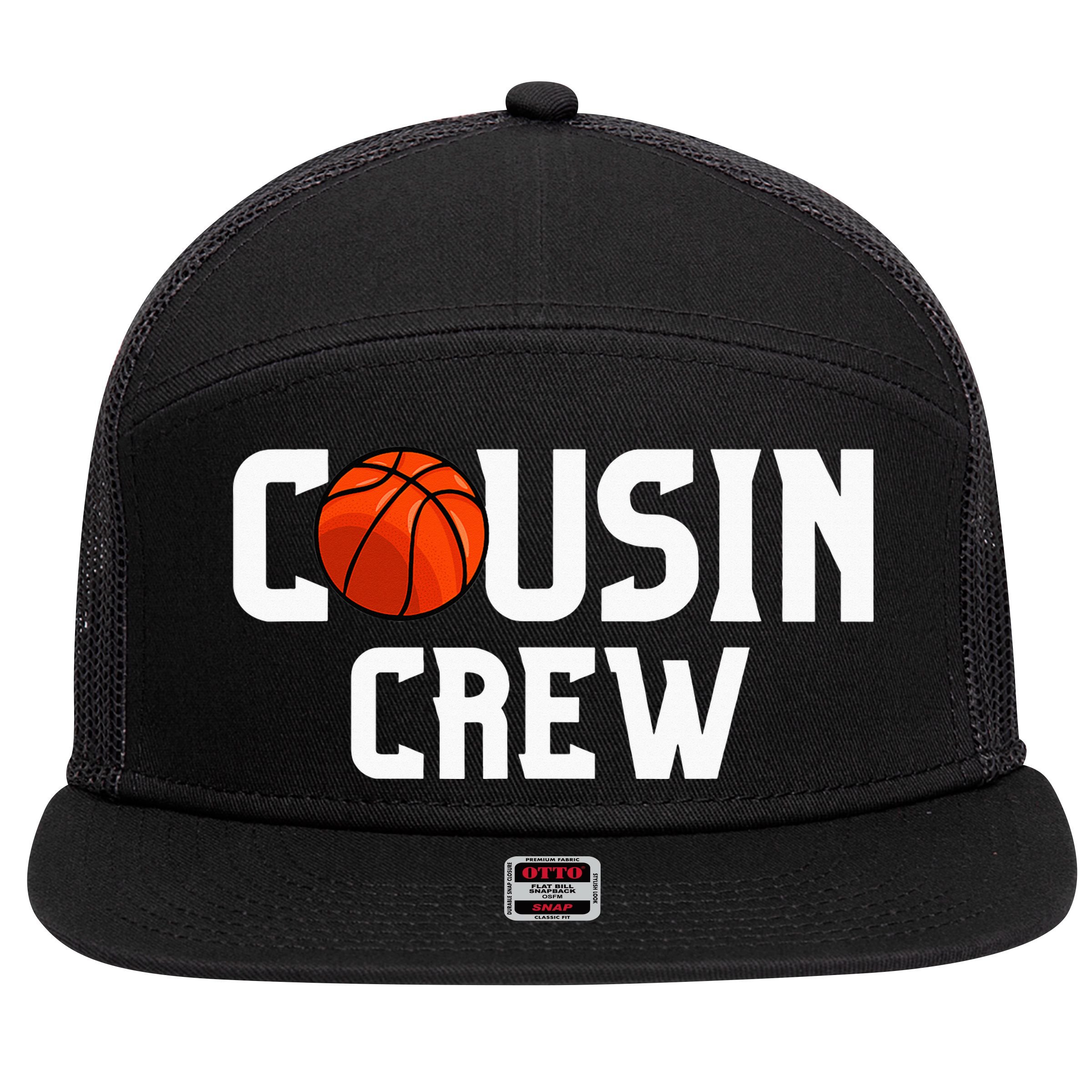 Cousin Crew Basketball Squad Family Friends Basketball 7 Panel Mesh Trucker Snapback Hat