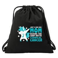 Cervical Cancer Bad Ass Mom Quote Dabbing Unicorn Funny Drawstring Bag