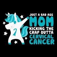 Cervical Cancer Bad Ass Mom Quote Dabbing Unicorn Funny Drawstring Bag