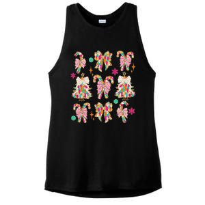 Christmas Coquette Bow Candy Santa Gingerbread Xmas Trees Ladies PosiCharge Tri-Blend Wicking Tank