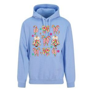 Christmas Coquette Bow Candy Santa Gingerbread Xmas Trees Unisex Surf Hoodie