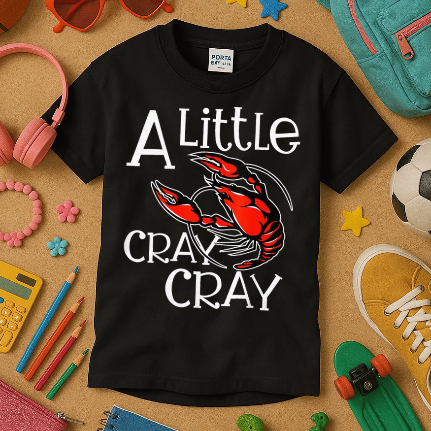 Cajun Crawfish Boil Party A Little Cray Mardi Gras Southern Kids T-Shirt
