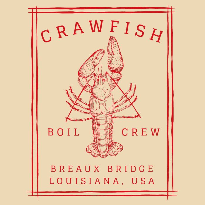 Crawfish Crew Breaux Bridge Retro Cajun Seafood Drawstring Bag