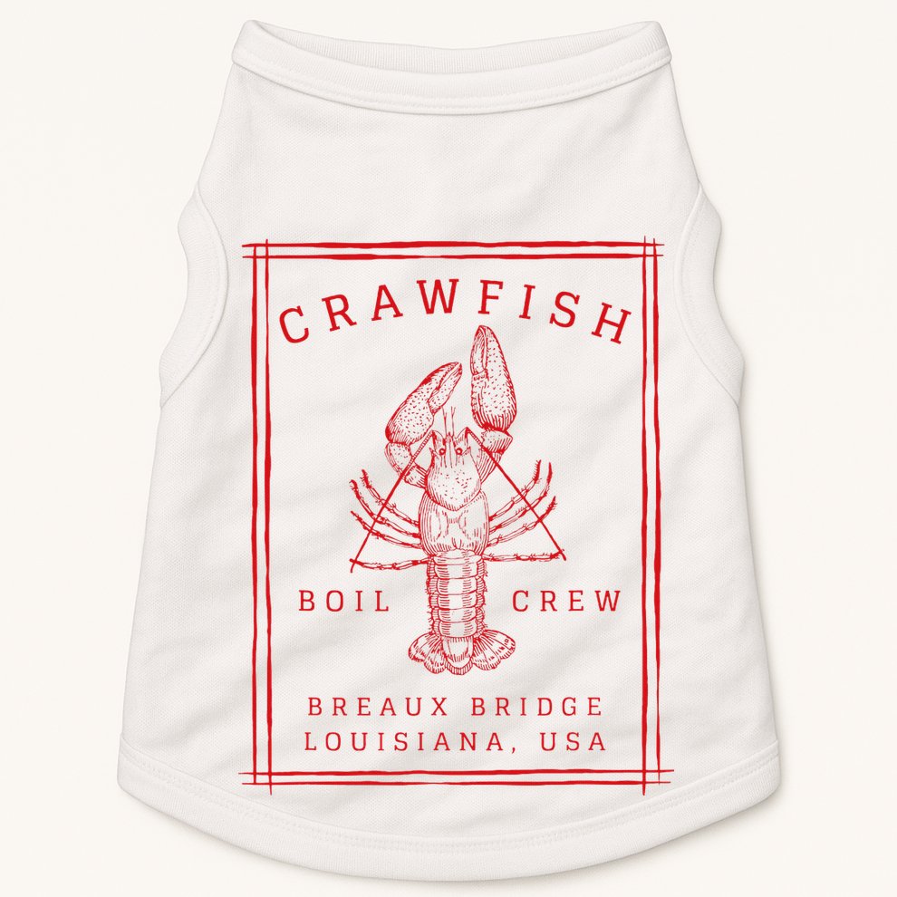 Crawfish Crew Breaux Bridge Retro Cajun Seafood Doggie Tank