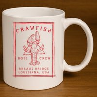 Crawfish Crew Breaux Bridge Retro Cajun Seafood 11oz C Handle Ceramic Mug