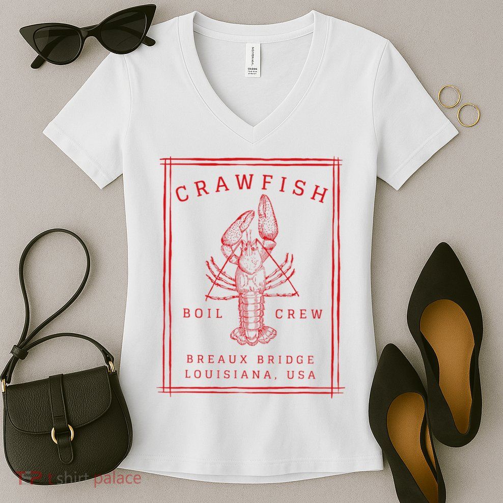 Crawfish Crew Breaux Bridge Retro Cajun Seafood Women's V-Neck T-Shirt