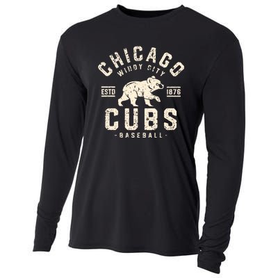 Cubs Chicago Baseball Lover Cooling Performance Long Sleeve Crew