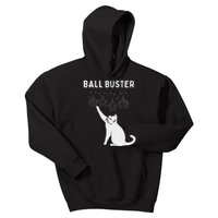 Christmas Cat Ball Buster Xmas Ornaments Funny Holiday Kids Hoodie