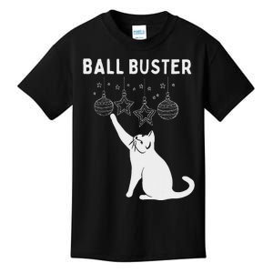 Christmas Cat Ball Buster Xmas Ornaments Funny Holiday Kids T-Shirt