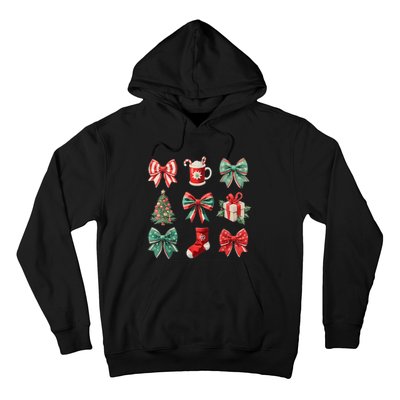 Christmas Coquette Bows Retro Xmas Season Women Hoodie