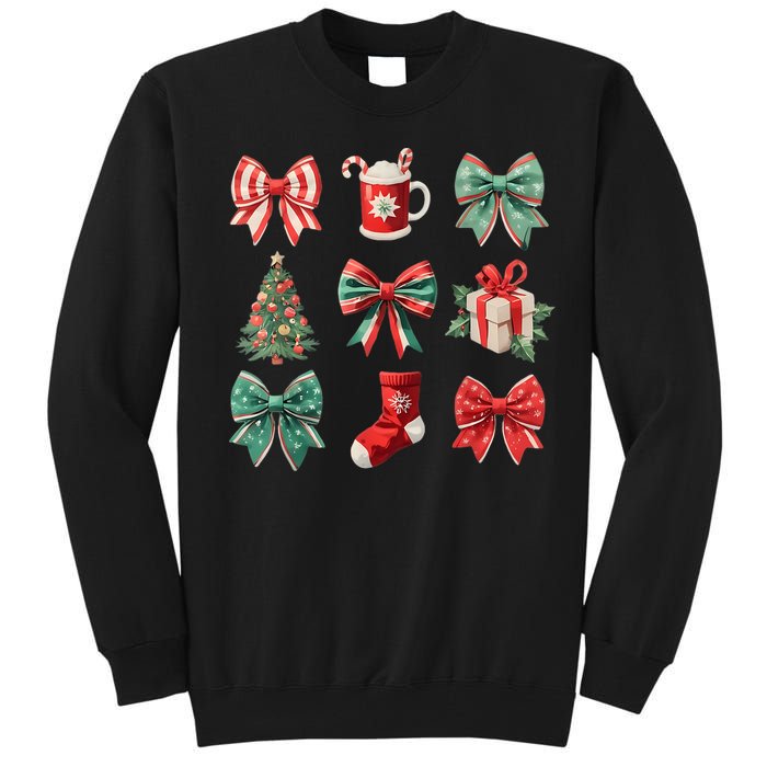 Christmas Coquette Bows Retro Xmas Season Women Tall Sweatshirt