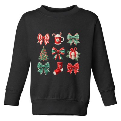 Christmas Coquette Bows Retro Xmas Season Women Toddler Sweatshirt