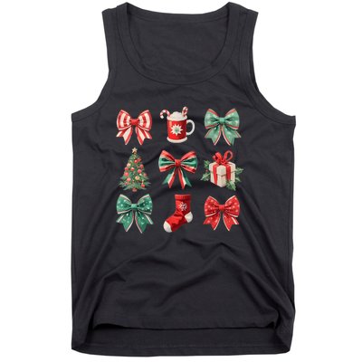 Christmas Coquette Bows Retro Xmas Season Women Tank Top