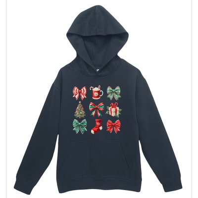 Christmas Coquette Bows Retro Xmas Season Women Urban Pullover Hoodie