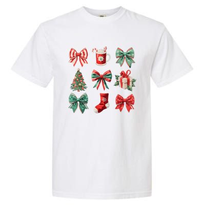 Christmas Coquette Bows Retro Xmas Season Women Garment-Dyed Heavyweight T-Shirt