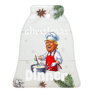 Christmas Cookie Baking Christmas Dinner With Trump Ceramic Bell Ornament