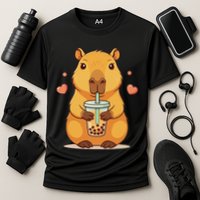 Cute Capybara Boba Tea Bubble Rodent Cooling Performance Crew T-Shirt
