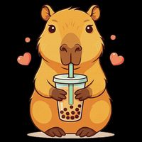 Cute Capybara Boba Tea Bubble Rodent Cooling Performance Crew T-Shirt