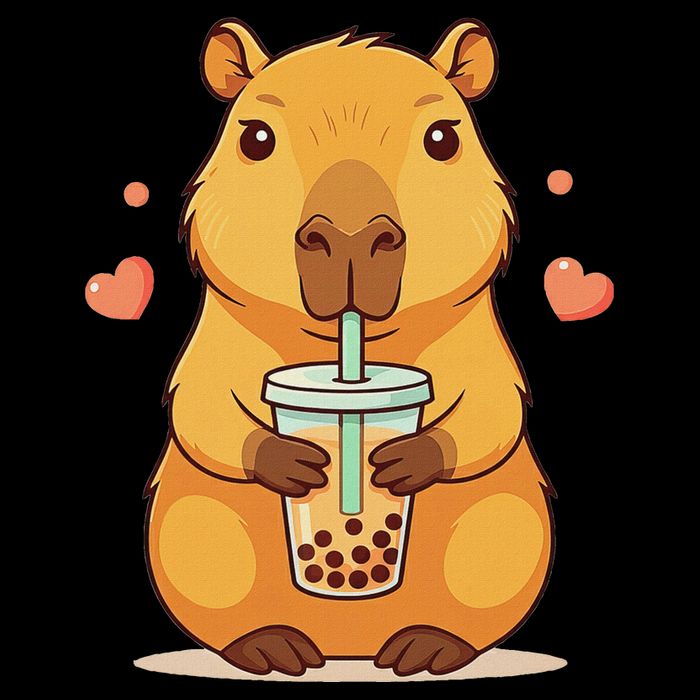 Cute Capybara Boba Tea Bubble Rodent Cooling Performance Crew T-Shirt