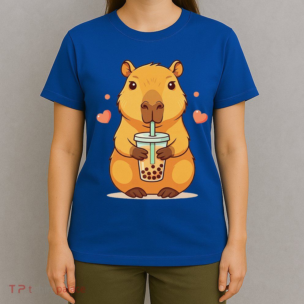 Cute Capybara Boba Tea Bubble Rodent T-Shirt
