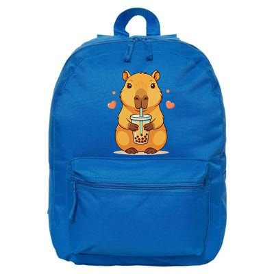 Cute Capybara Boba Tea Bubble Rodent 16 in Basic Backpack
