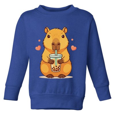 Cute Capybara Boba Tea Bubble Rodent Toddler Sweatshirt
