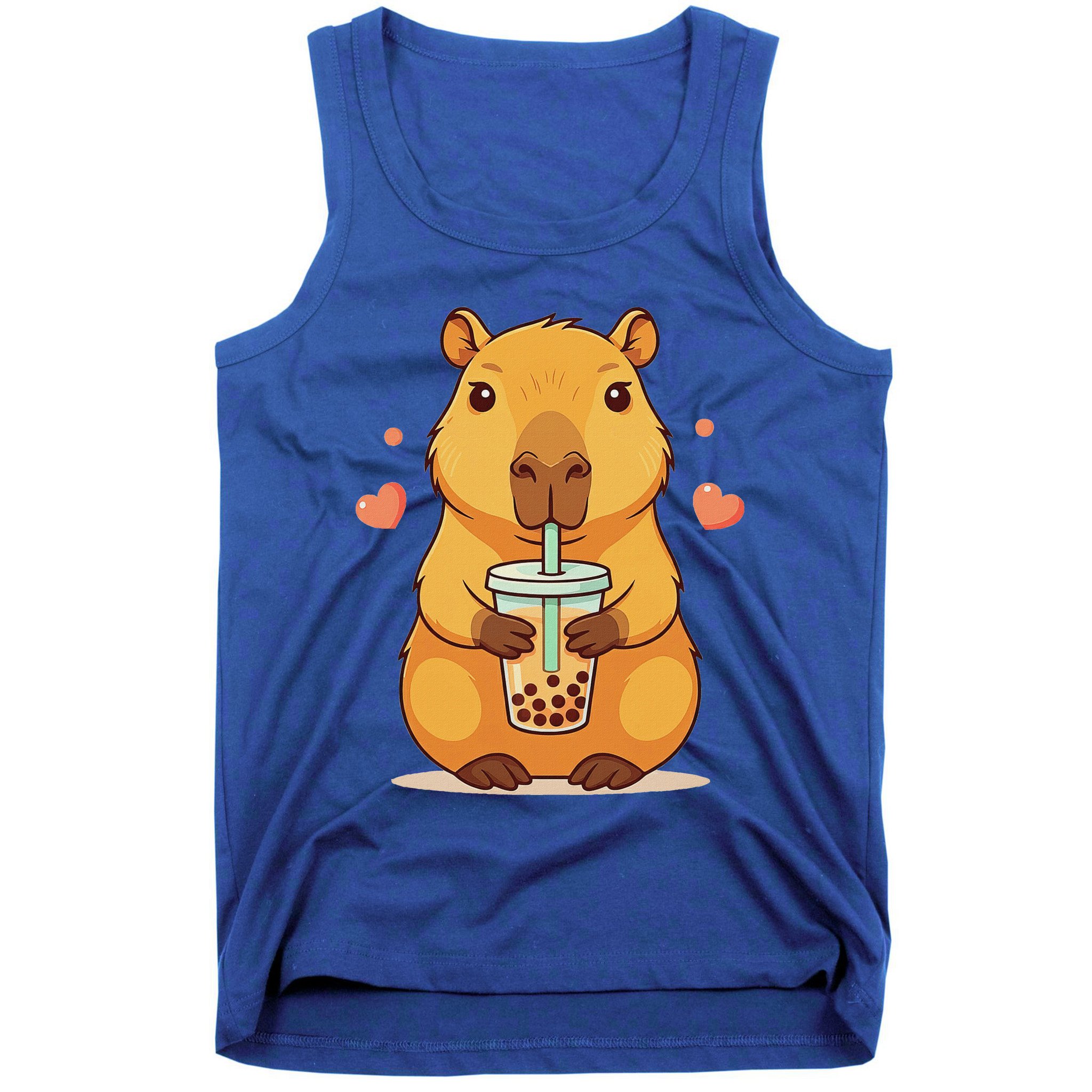 Cute Capybara Boba Tea Bubble Rodent Tank Top