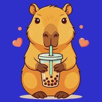 Cute Capybara Boba Tea Bubble Rodent Tank Top