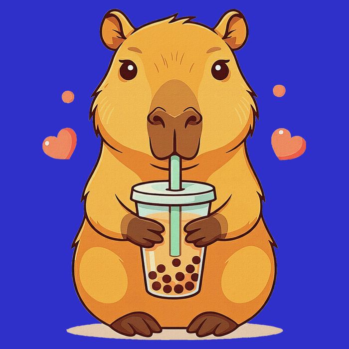 Cute Capybara Boba Tea Bubble Rodent Toddler Long Sleeve Shirt