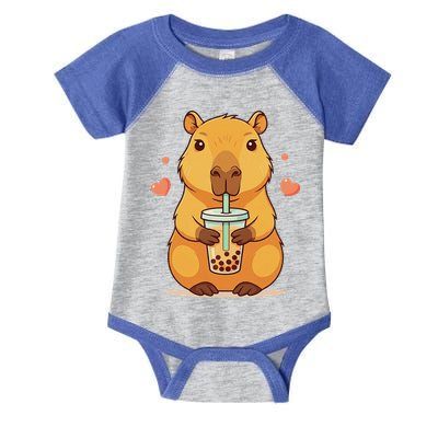 Cute Capybara Boba Tea Bubble Rodent Infant Baby Jersey Bodysuit