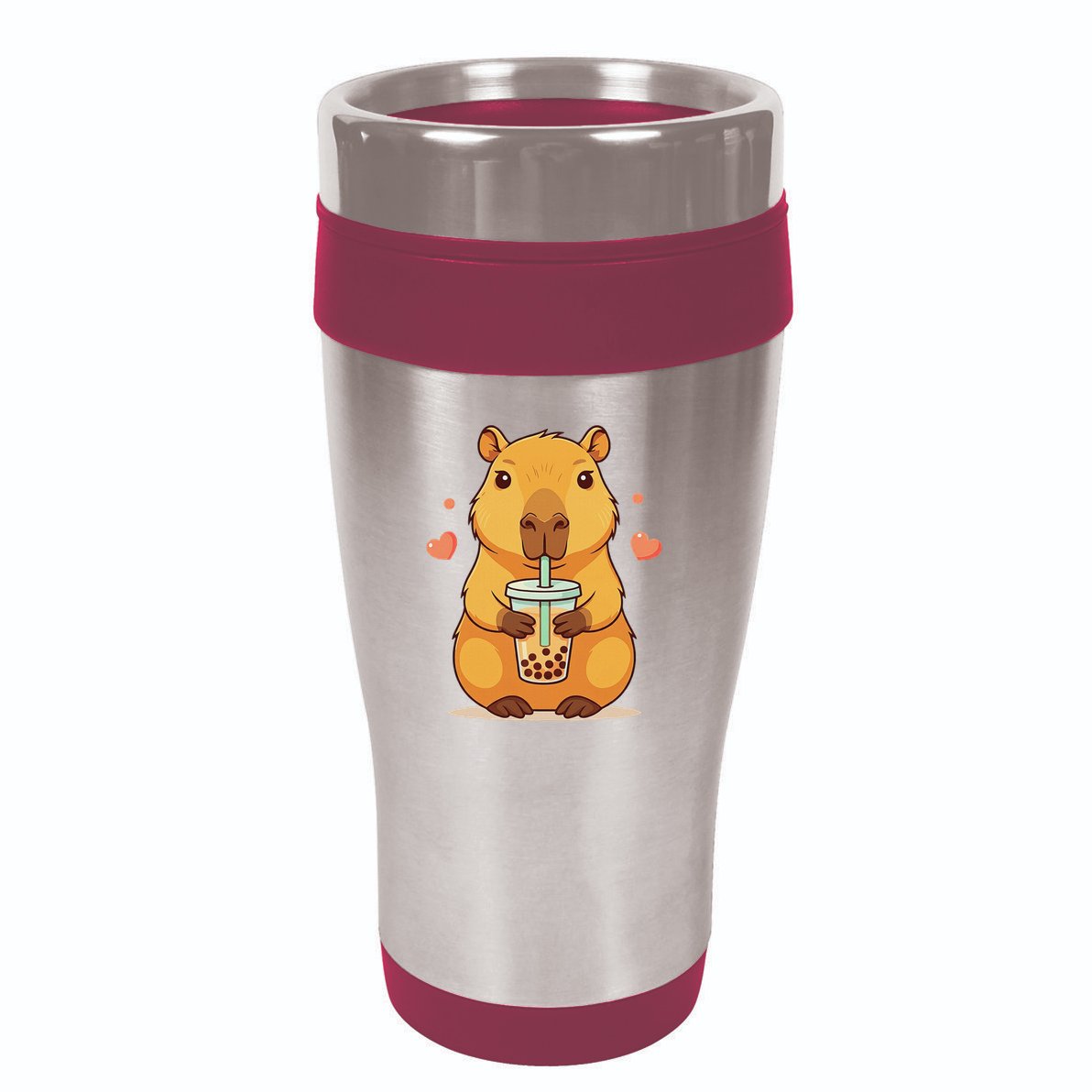 Cute Capybara Boba Tea Bubble Rodent 16oz Travel Tumbler