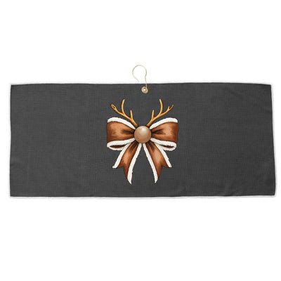 Coquette Christmas Bow Women Holiday Ribbon Nutcracker Large Microfiber Waffle Golf Towel