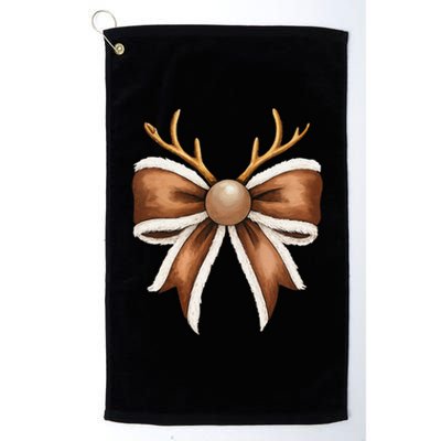 Coquette Christmas Bow Women Holiday Ribbon Nutcracker Platinum Collection Golf Towel