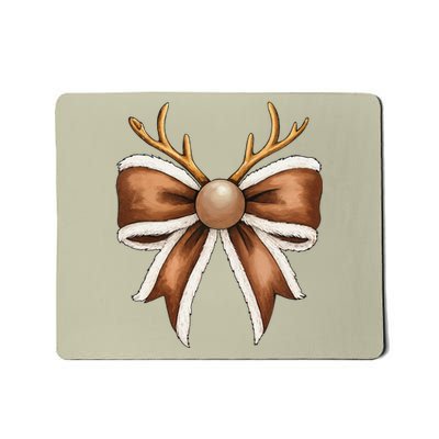 Coquette Christmas Bow Women Holiday Ribbon Nutcracker Mousepad