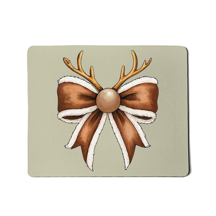 Coquette Christmas Bow Women Holiday Ribbon Nutcracker Mousepad