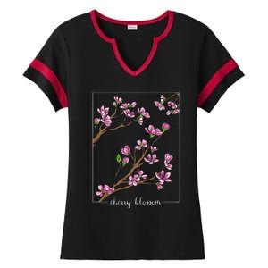 Cute Cherry Blossom Japanese Art Sakura Japan Korean Style Ladies Halftime Notch Neck Tee