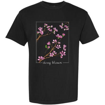 Cute Cherry Blossom Japanese Art Sakura Japan Korean Style Garment-Dyed Heavyweight T-Shirt