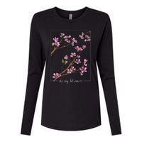 Cute Cherry Blossom Japanese Art Sakura Japan Korean Style Womens Cotton Relaxed Long Sleeve T-Shirt