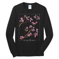 Cute Cherry Blossom Japanese Art Sakura Japan Korean Style Tall Long Sleeve T-Shirt