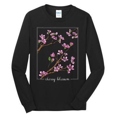 Cute Cherry Blossom Japanese Art Sakura Japan Korean Style Tall Long Sleeve T-Shirt