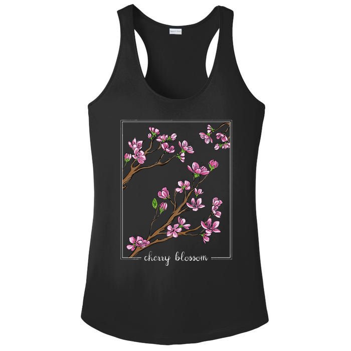 Cute Cherry Blossom Japanese Art Sakura Japan Korean Style Ladies PosiCharge Competitor Racerback Tank