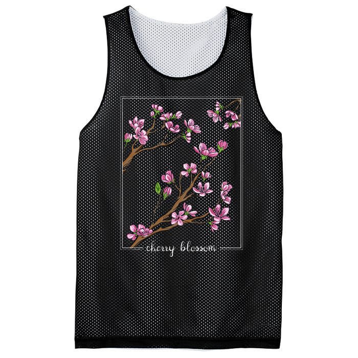 Cute Cherry Blossom Japanese Art Sakura Japan Korean Style Mesh Reversible Basketball Jersey Tank