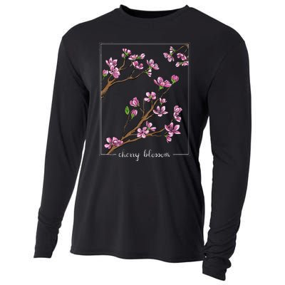 Cute Cherry Blossom Japanese Art Sakura Japan Korean Style Cooling Performance Long Sleeve Crew