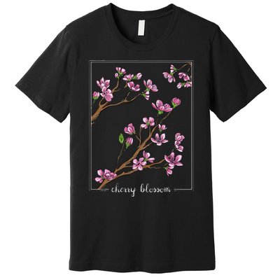 Cute Cherry Blossom Japanese Art Sakura Japan Korean Style Premium T-Shirt