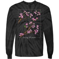 Cute Cherry Blossom Japanese Art Sakura Japan Korean Style Tie-Dye Long Sleeve Shirt