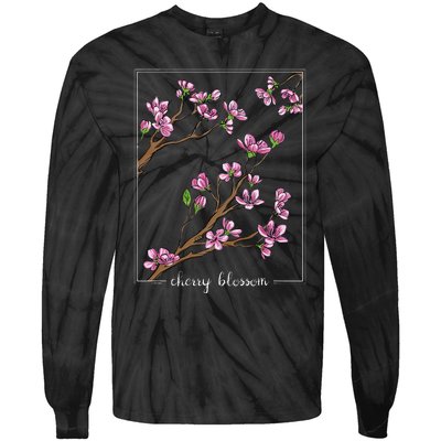 Cute Cherry Blossom Japanese Art Sakura Japan Korean Style Tie-Dye Long Sleeve Shirt