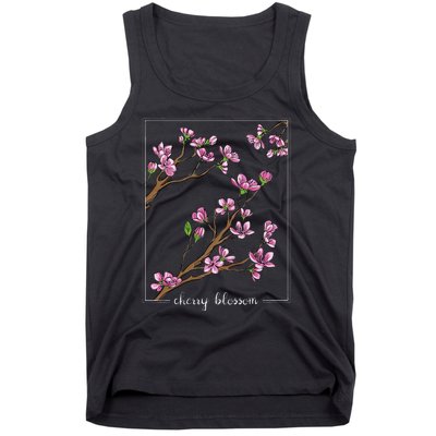 Cute Cherry Blossom Japanese Art Sakura Japan Korean Style Tank Top