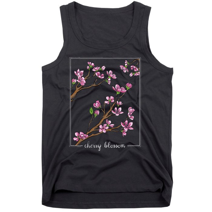 Cute Cherry Blossom Japanese Art Sakura Japan Korean Style Tank Top