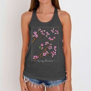 Cute Cherry Blossom Japanese Art Sakura Japan Korean Style Women's Knotted Racerback Tank